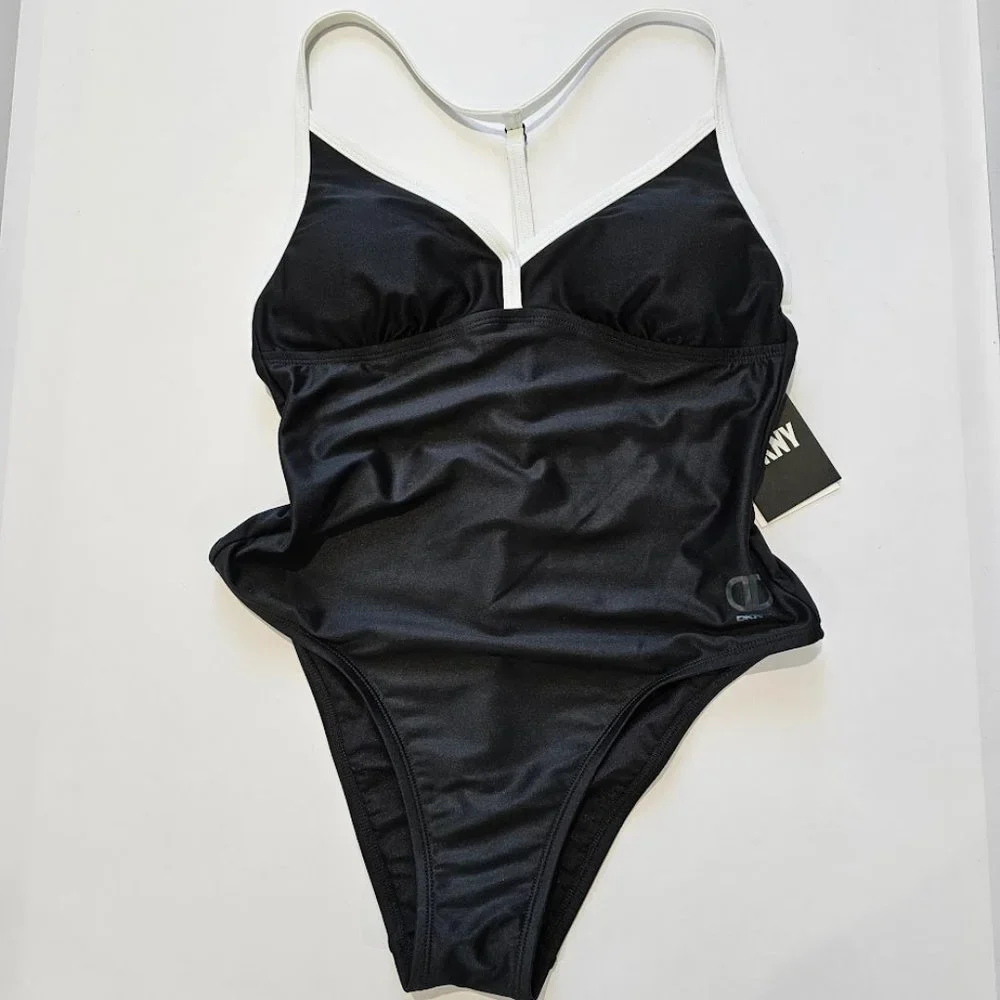 DKNY T-Back One-Piece Swimsuit